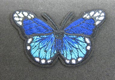 Bügelmotiv Schmetterling 7,6x4,8cm blau